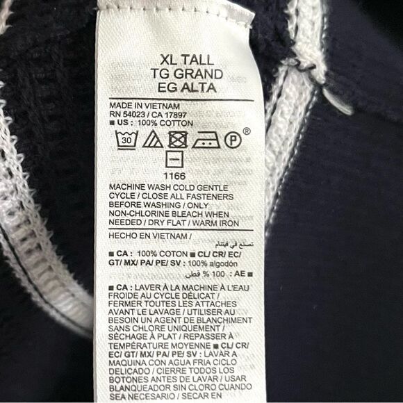 Old Navy Men’s Short Sleeve Sweater Button Polo Navy Stripe XXL Tall, NWOT - Picture 5 of 7